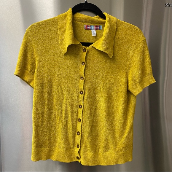 UO COZY KNIT BUTTON UP COLLARED SHIRT - Picture 1 of 9